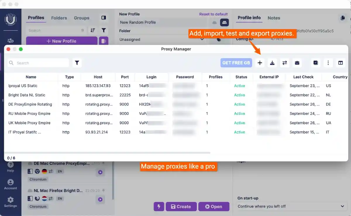 Manage Proxies in Undetectable Browser