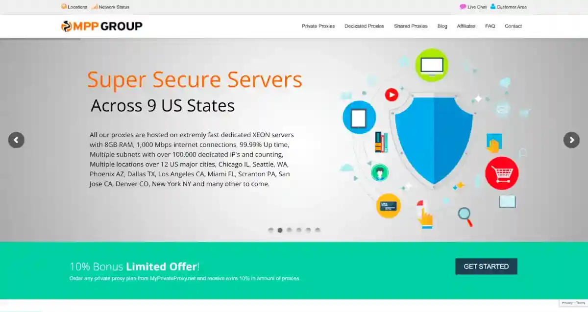 MyPrivateProxy homepage