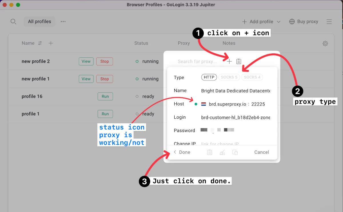 Proxy Configuration in GoLogin browser