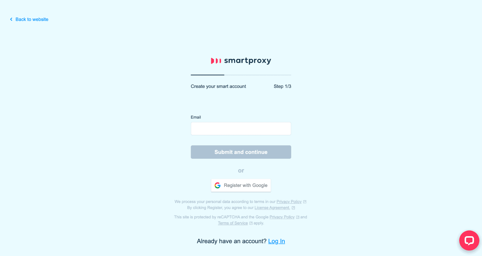 smartproxy registration