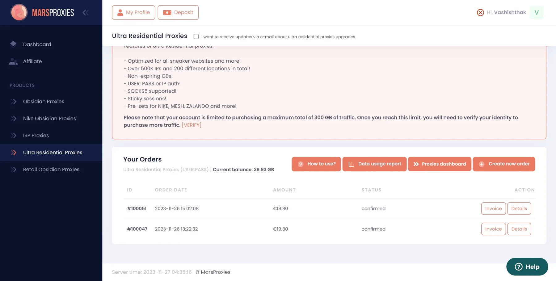 How to Check your Ultra Residential Proxies orders