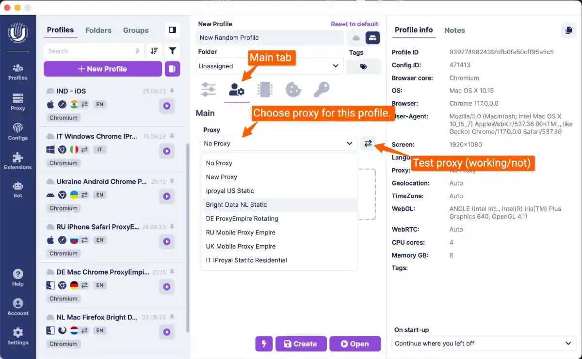 Working with Proxies in Undetectable