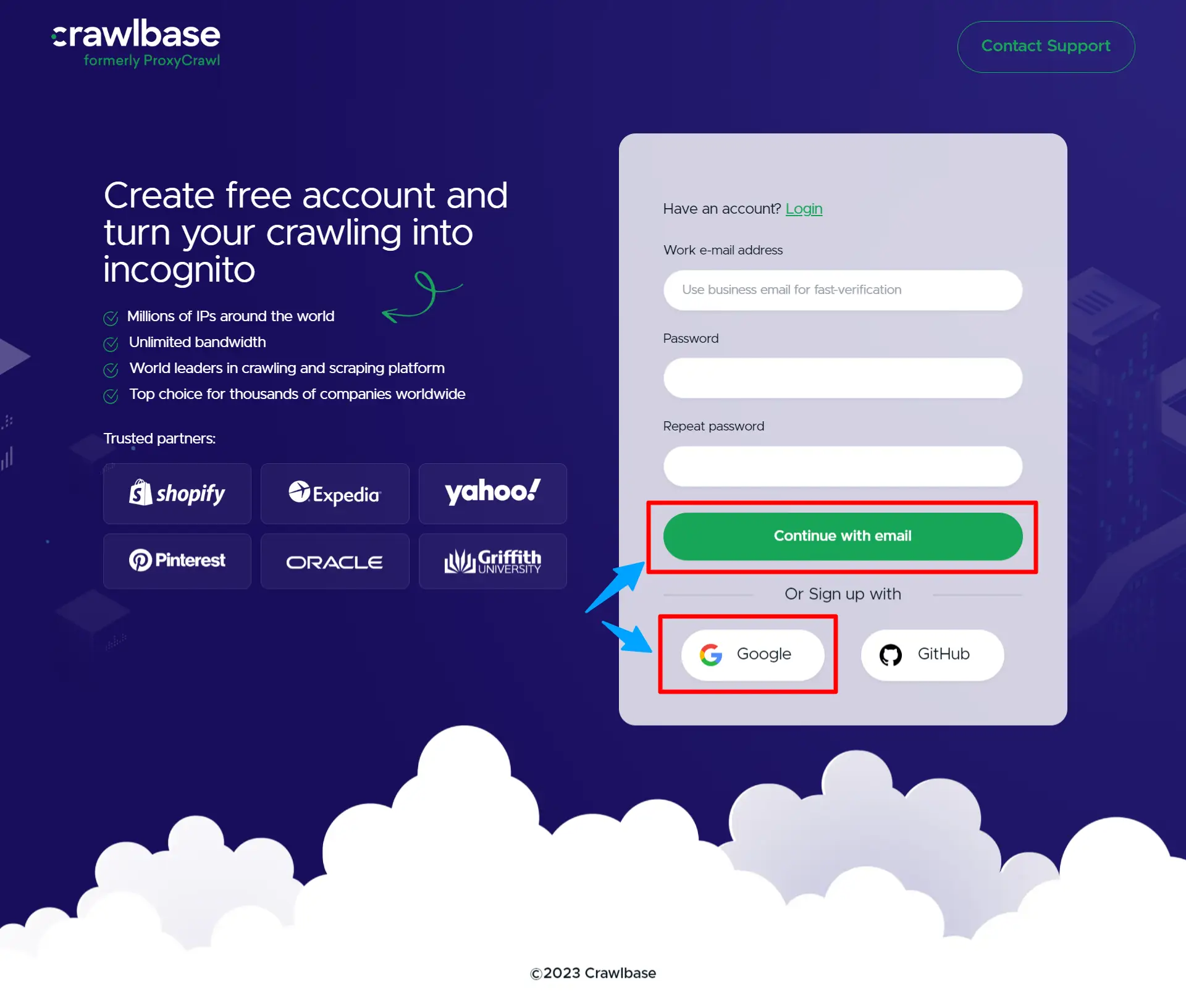 crawlbase signup step2