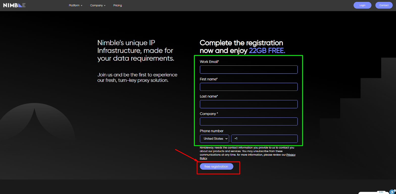 nimble sign up step 3