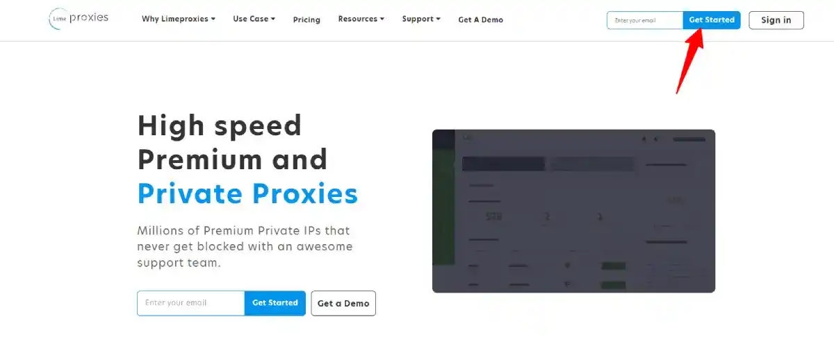 limeproxies homepage