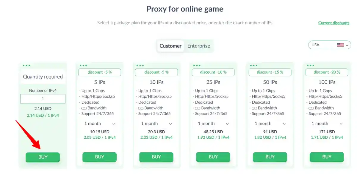 proxyseller gaming proxy