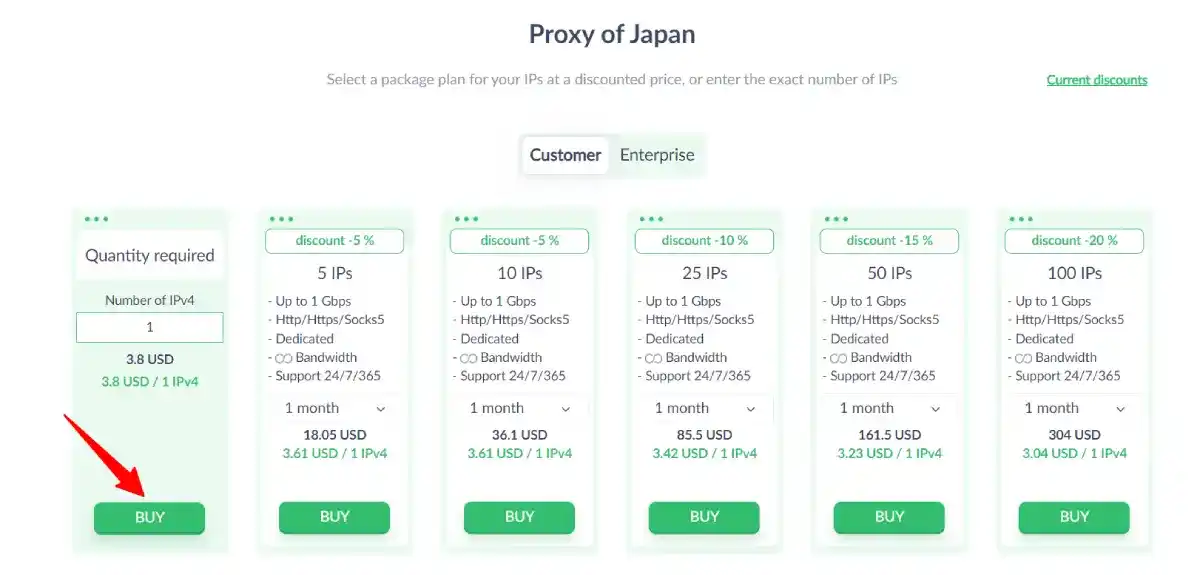 proxyseller japan proxies