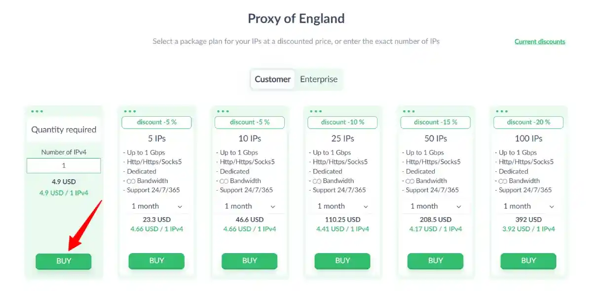 proxyseller uk proxies