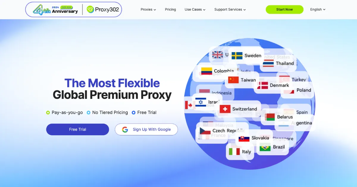 Proxy302 homepage thumbnail